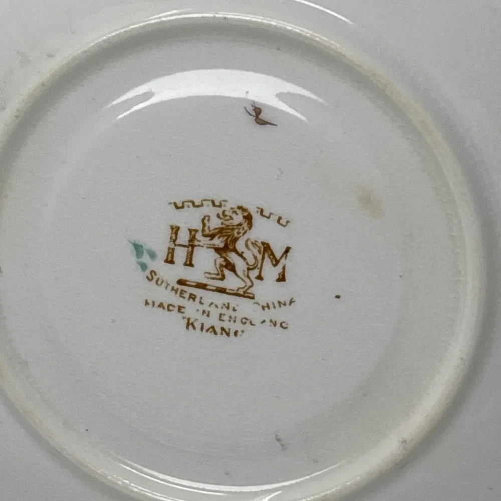 Hudson & Middleton Sutherland China Kiang Tea Cup Saucer Set Floral Gold Gilt‎